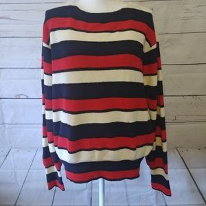 Tory Burch Austrie Stripe Alpaca Sweater Large